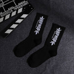 1 pair Men Fashion Hip Hop Hit Color On Fire Crew Socks Red Flame Blaze Power Torch Hot Warmth Street Skateboard Cotton Socks