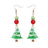 New Christmas Earrings Crystal Snowman Jewelry Christmas Tree Stud Earring For Women Creative Party Accessories Girl Gifts