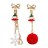 New Christmas Earrings Crystal Snowman Jewelry Christmas Tree Stud Earring For Women Creative Party Accessories Girl Gifts