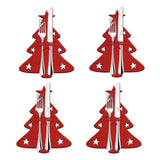 1/4PCS Christmas Pocket Fork Knife Cutlery Holder Bag Tree Cutlery Bag Unique Exquisite Cutlery Holder Organizer Tableware Table