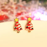 Rinhoo Christmas Stud Earrings Rhinestone Snowflake Elk Earrings Pendant Ear Jewelry Women Cute Christmas Festival New Year Gift