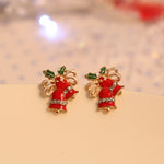 Rinhoo Christmas Stud Earrings Rhinestone Snowflake Elk Earrings Pendant Ear Jewelry Women Cute Christmas Festival New Year Gift