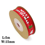 5Meters 10mm 15mm 25mm Christmas Ribbons Decoration Wedding   Gift Wrapping Organza Silk Satin Ribbon Printed Bow for Crafts DIY