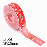 5Meters 10mm 15mm 25mm Christmas Ribbons Decoration Wedding   Gift Wrapping Organza Silk Satin Ribbon Printed Bow for Crafts DIY