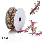 5Meters 10mm 15mm 25mm Christmas Ribbons Decoration Wedding   Gift Wrapping Organza Silk Satin Ribbon Printed Bow for Crafts DIY