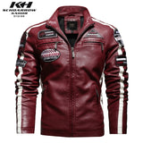 New Motorcycle Jacket For Men In Autumn/Winter 2020 Fashion Casual Leather Embroidered Aviator Jacket In Winter Velvet  Pu Jacke