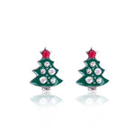 New Christmas Earrings Crystal Snowman Jewelry Christmas Tree Stud Earring For Women Creative Party Accessories Girl Gifts