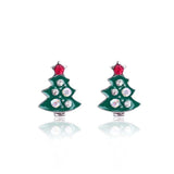 New Christmas Earrings Crystal Snowman Jewelry Christmas Tree Stud Earring For Women Creative Party Accessories Girl Gifts