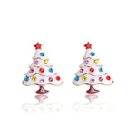 New Christmas Earrings Crystal Snowman Jewelry Christmas Tree Stud Earring For Women Creative Party Accessories Girl Gifts