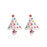 New Christmas Earrings Crystal Snowman Jewelry Christmas Tree Stud Earring For Women Creative Party Accessories Girl Gifts