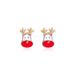 New Christmas Earrings Crystal Snowman Jewelry Christmas Tree Stud Earring For Women Creative Party Accessories Girl Gifts