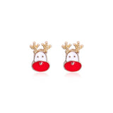 New Christmas Earrings Crystal Snowman Jewelry Christmas Tree Stud Earring For Women Creative Party Accessories Girl Gifts