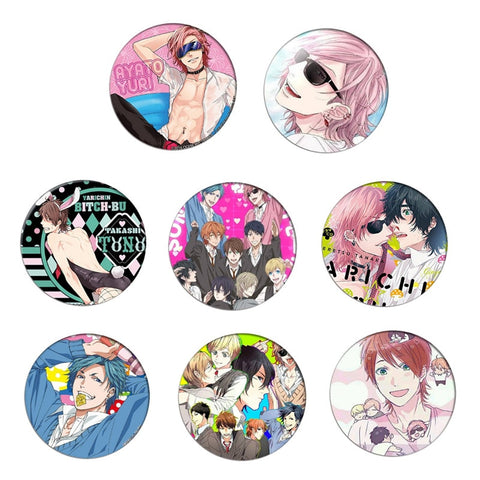 Anime yarichin b clube cosplay emblemas ayato yuri broche ícone