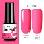 LILYCUTE 7ml Gel Nail Polish  For Nails Semi Permanent Soak Off Gel UV LED Varnishes Base Top Matte Coat Gel Polish Nail Art Gel