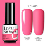 LILYCUTE 7ml Gel Nail Polish  For Nails Semi Permanent Soak Off Gel UV LED Varnishes Base Top Matte Coat Gel Polish Nail Art Gel