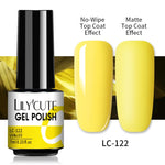 LILYCUTE 7ml Gel Nail Polish  For Nails Semi Permanent Soak Off Gel UV LED Varnishes Base Top Matte Coat Gel Polish Nail Art Gel