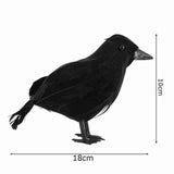 Simulation Black Crow Animal Model Artificial Crow Black Bird Raven Prop Scary Decoration For Party Supplies 18*10CM