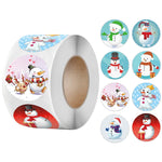 100-500pcs Christmas Stickers Printable Labels Stickers 8 Designs Pattern Cartoon Reward Sticker For Kids Toys Gift Waterpro