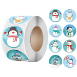 100-500pcs Christmas Stickers Printable Labels Stickers 8 Designs Pattern Cartoon Reward Sticker For Kids Toys Gift Waterpro