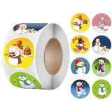 100-500pcs Christmas Stickers Printable Labels Stickers 8 Designs Pattern Cartoon Reward Sticker For Kids Toys Gift Waterpro