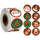 100-500pcs Christmas Stickers Printable Labels Stickers 8 Designs Pattern Cartoon Reward Sticker For Kids Toys Gift Waterpro