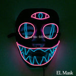 2021 Hot Sales Fashion LED Mask Luminous Glowing Halloween Party Mask Neon EL Mask Halloween Cosplay Mask Mascara Horror Maska