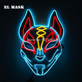 2021 Hot Sales Fashion LED Mask Luminous Glowing Halloween Party Mask Neon EL Mask Halloween Cosplay Mask Mascara Horror Maska