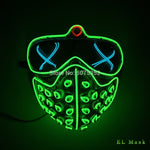 2021 Hot Sales Fashion LED Mask Luminous Glowing Halloween Party Mask Neon EL Mask Halloween Cosplay Mask Mascara Horror Maska