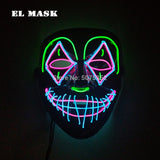 2021 Hot Sales Fashion LED Mask Luminous Glowing Halloween Party Mask Neon EL Mask Halloween Cosplay Mask Mascara Horror Maska