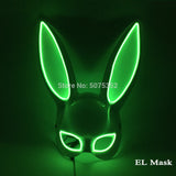 2021 Hot Sales Fashion LED Mask Luminous Glowing Halloween Party Mask Neon EL Mask Halloween Cosplay Mask Mascara Horror Maska