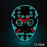 2021 Hot Sales Fashion LED Mask Luminous Glowing Halloween Party Mask Neon EL Mask Halloween Cosplay Mask Mascara Horror Maska