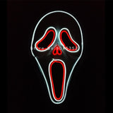 2021 Hot Sales Fashion LED Mask Luminous Glowing Halloween Party Mask Neon EL Mask Halloween Cosplay Mask Mascara Horror Maska