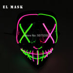 2021 Hot Sales Fashion LED Mask Luminous Glowing Halloween Party Mask Neon EL Mask Halloween Cosplay Mask Mascara Horror Maska