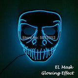 2021 Hot Sales Fashion LED Mask Luminous Glowing Halloween Party Mask Neon EL Mask Halloween Cosplay Mask Mascara Horror Maska