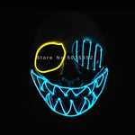 2021 Hot Sales Fashion LED Mask Luminous Glowing Halloween Party Mask Neon EL Mask Halloween Cosplay Mask Mascara Horror Maska