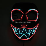 2021 Hot Sales Fashion LED Mask Luminous Glowing Halloween Party Mask Neon EL Mask Halloween Cosplay Mask Mascara Horror Maska