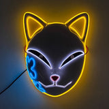 2021 Hot Sales Fashion LED Mask Luminous Glowing Halloween Party Mask Neon EL Mask Halloween Cosplay Mask Mascara Horror Maska