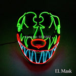 2021 Hot Sales Fashion LED Mask Luminous Glowing Halloween Party Mask Neon EL Mask Halloween Cosplay Mask Mascara Horror Maska