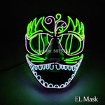 2021 Hot Sales Fashion LED Mask Luminous Glowing Halloween Party Mask Neon EL Mask Halloween Cosplay Mask Mascara Horror Maska