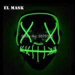 2021 Hot Sales Fashion LED Mask Luminous Glowing Halloween Party Mask Neon EL Mask Halloween Cosplay Mask Mascara Horror Maska