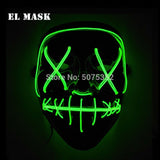 2021 Hot Sales Fashion LED Mask Luminous Glowing Halloween Party Mask Neon EL Mask Halloween Cosplay Mask Mascara Horror Maska