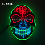 2021 Hot Sales Fashion LED Mask Luminous Glowing Halloween Party Mask Neon EL Mask Halloween Cosplay Mask Mascara Horror Maska