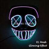 2021 Hot Sales Fashion LED Mask Luminous Glowing Halloween Party Mask Neon EL Mask Halloween Cosplay Mask Mascara Horror Maska