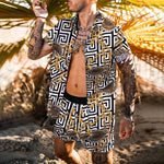 Hawaiian Set Mens Printing Set Short Sleeve Summer Casual Floral Shirt Beach Two Piece Suit 2021 New Fashion Men Sets M-3XL