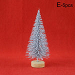 5pcs Decorated small Christmas tree Cedar pine on sisal silk Blue-green  gold  silver and red mini Christmas tree ornaments