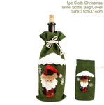 Christmas Wine Bottle Cover Merry Christmas Decorations For Home 2021 Christmas Ornament New Year 2022 Xmas Navidad Gifts