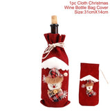 Christmas Wine Bottle Cover Merry Christmas Decorations For Home 2021 Christmas Ornament New Year 2022 Xmas Navidad Gifts