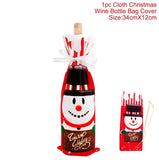 Christmas Wine Bottle Cover Merry Christmas Decorations For Home 2021 Christmas Ornament New Year 2022 Xmas Navidad Gifts