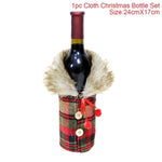 Christmas Wine Bottle Cover Merry Christmas Decorations For Home 2021 Christmas Ornament New Year 2022 Xmas Navidad Gifts