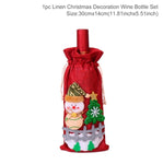 Christmas Wine Bottle Cover Merry Christmas Decorations For Home 2021 Christmas Ornament New Year 2022 Xmas Navidad Gifts